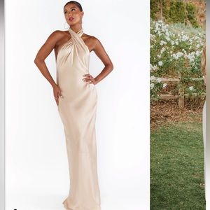 Show Me Your Mumu - Jasmine Halter Maxi Dress - Champagne- worn once